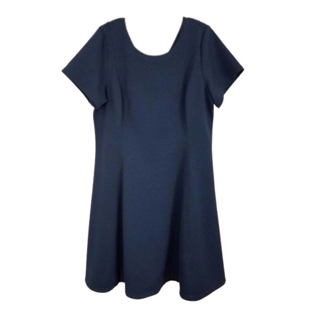 Lane Byrant Navy Blue Jacquard Print Lace-Up Back Dress - Nwt Women's Plus 24